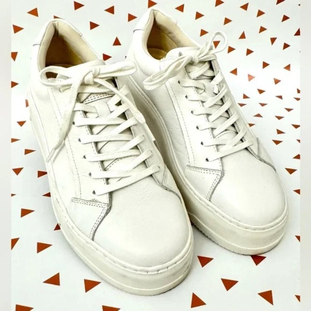 Women’s Vagabond Judy Leather White Platform Lace Up Sneakers Size 8